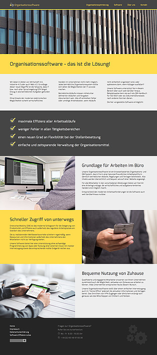 Sehr individuell gestaltete Inhaltselemente sorgen für Abwechslung bei langen Seiten (Screenshot: volle Seitenlänge bei 1280px Breite)