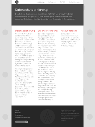 Abwechslungsreiche Gestaltung des Textes: erst über die ganze Breite, dann dreispaltig (Screenshot: volle Seitenlänge bei 1280px Breite)